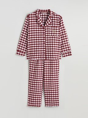 Pijama Takım KOYU KIRMIZI EKOSELİ