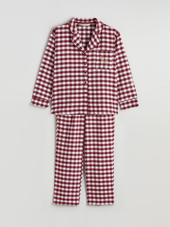 Pijama Takım KOYU KIRMIZI EKOSELİ