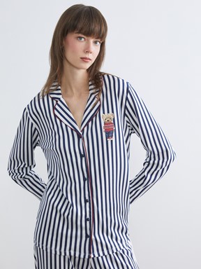 Pijama Takım LACİVERT ÇİZGİLİ