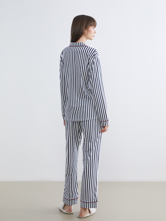 Pijama Takım LACİVERT ÇİZGİLİ