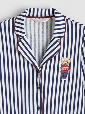 Pijama Takım LACİVERT ÇİZGİLİ