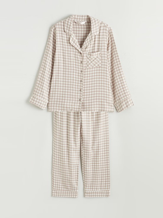 Pijama Takım KAHVERENGİ EKOSELİ