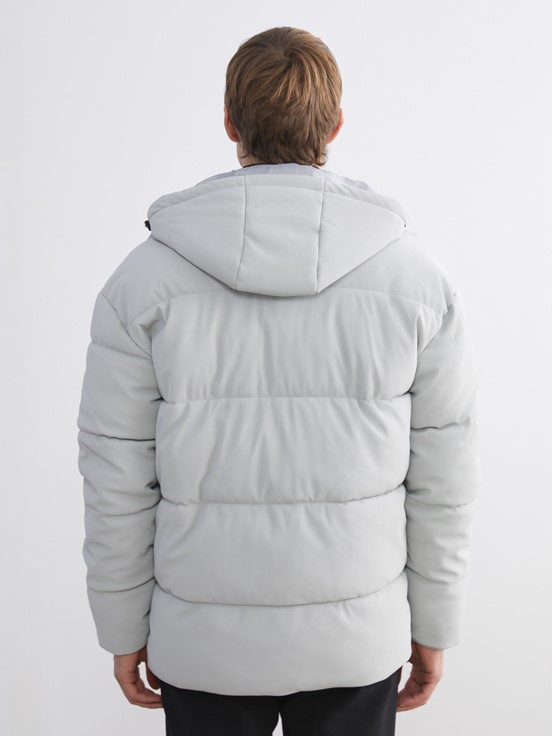 Deri Görünümlü Mont AÇIK GRİ