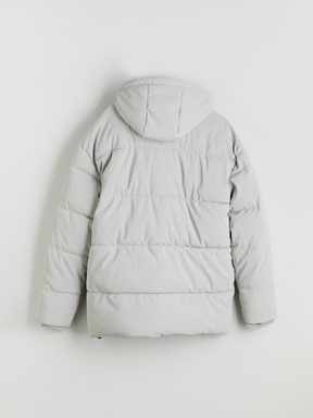 Deri Görünümlü Mont AÇIK GRİ