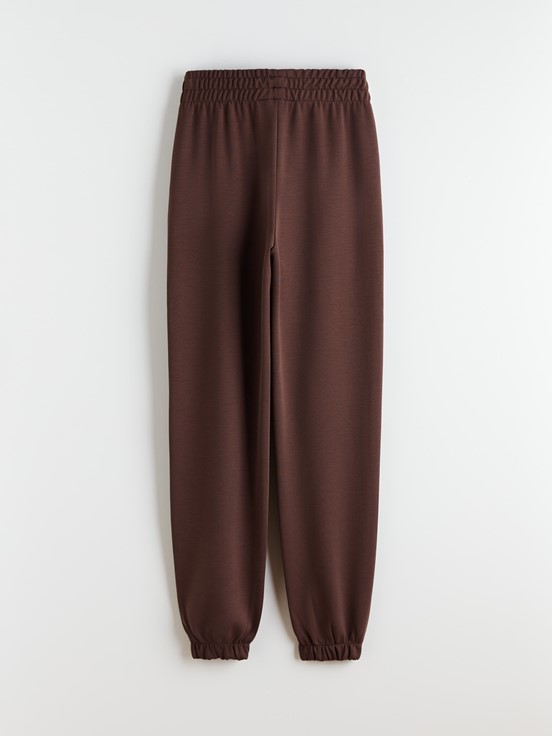 XSIDE Beli Lastikli Kadın Jogger Eşofman Altı KAHVERENGİ