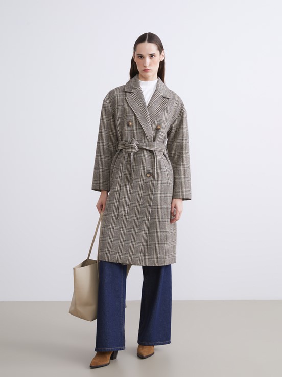 Kaşe Kaban KAHVERENGİ EKOSELİ