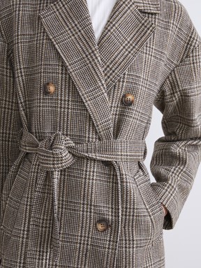 Kaşe Kaban KAHVERENGİ EKOSELİ