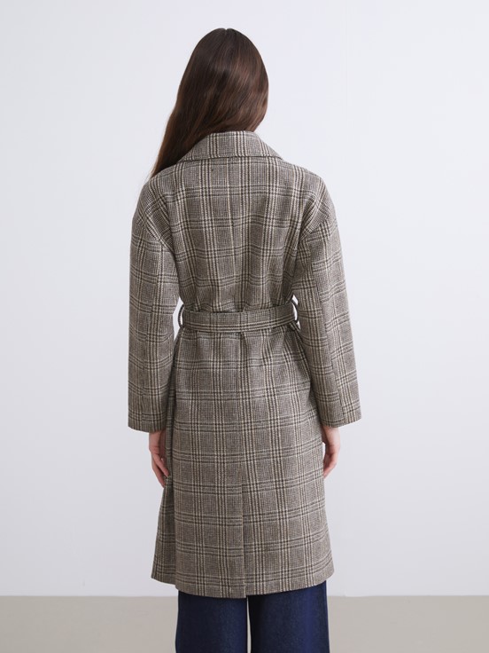 Kaşe Kaban KAHVERENGİ EKOSELİ