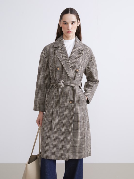 Kaşe Kaban KAHVERENGİ EKOSELİ