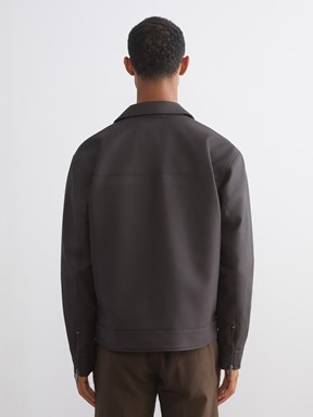 Deri Görünümlü Ceket KAHVERENGİ