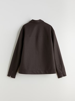 Deri Görünümlü Ceket KAHVERENGİ