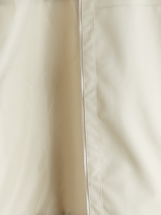 Deri Görünümlü Ceket AÇIK GRİ