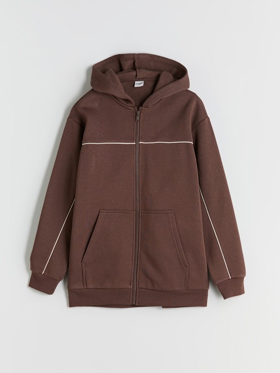 Fermuarlı Sweatshirt KAHVERENGİ