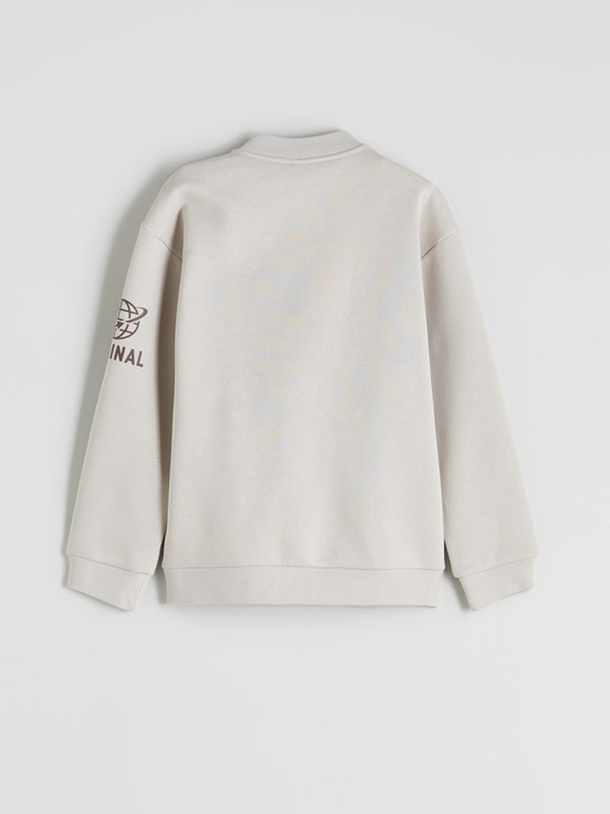 Fermuarlı Sweatshirt BEJ