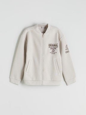 Fermuarlı Sweatshirt BEJ