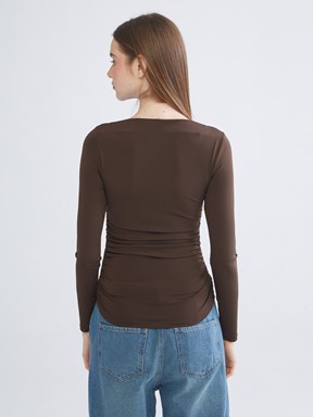 Bluz KOYU KAHVERENGİ