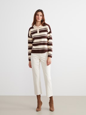 Kazak KAHVERENGİ ÇİZGİLİ