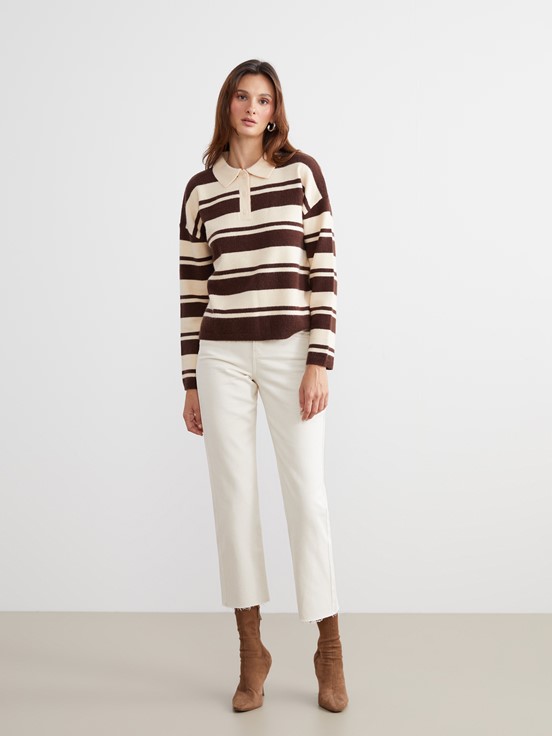 Kazak KAHVERENGİ ÇİZGİLİ