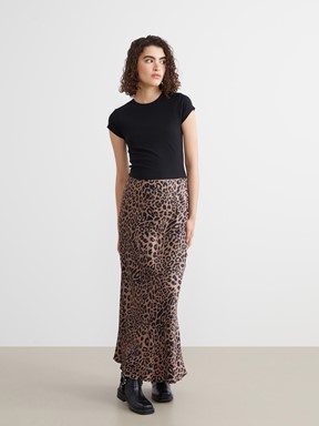 Etek KAHVERENGİ BASKILI