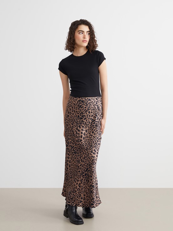 Etek KAHVERENGİ BASKILI