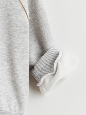 Fermuarlı Sweatshirt GRİ MELANJ