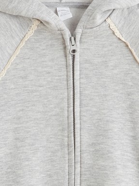 Fermuarlı Sweatshirt GRİ MELANJ