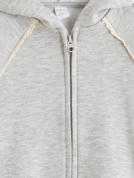 Fermuarlı Sweatshirt GRİ MELANJ