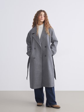 Kaşe Kaban GRİ MELANJ