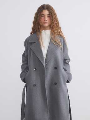 Kaşe Kaban GRİ MELANJ