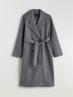 Kaşe Kaban GRİ MELANJ