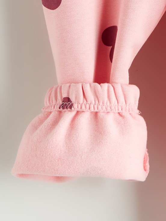Beli Lastikli Kız Çocuk Jogger Eşofman Alt PEMBE BASKILI