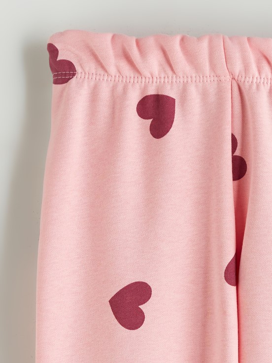 Beli Lastikli Kız Çocuk Jogger Eşofman Alt PEMBE BASKILI