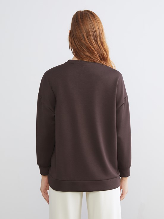Sweatshirt KOYU KAHVERENGİ