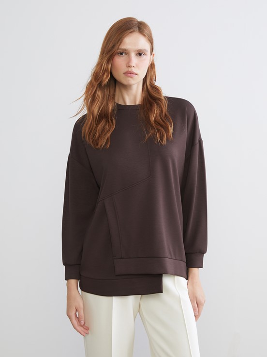 Sweatshirt KOYU KAHVERENGİ