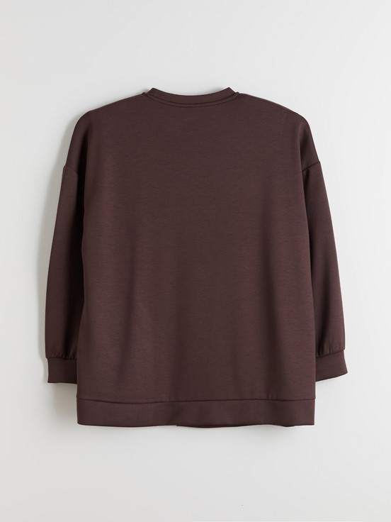 Sweatshirt KOYU KAHVERENGİ