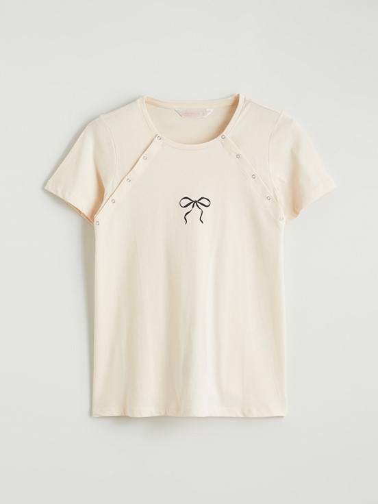 Pijama Takım BEJ BASKILI