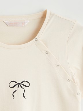 Pijama Takım BEJ BASKILI