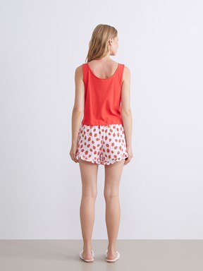 Şortlu Pijama Takımı PEMBE BASKILI