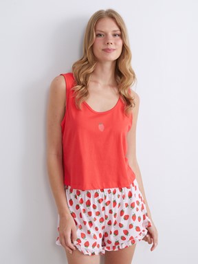 Şortlu Pijama Takımı PEMBE BASKILI