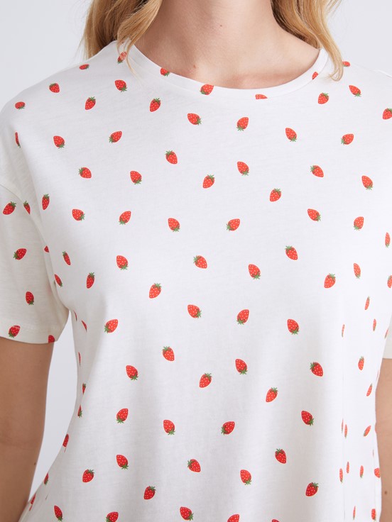 Kaprili Pijama Takımı EKRU BASKILI