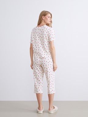 Kaprili Pijama Takımı EKRU BASKILI