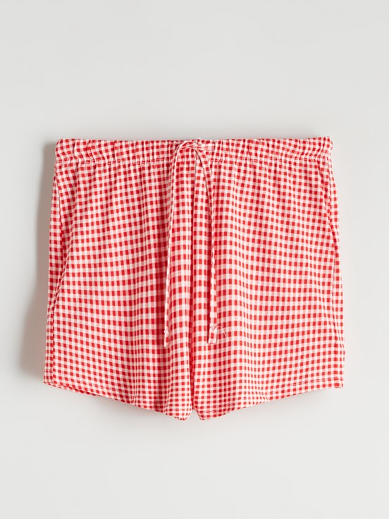 Şortlu Pijama Takımı KIRMIZI BASKILI
