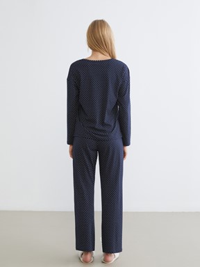 Pijama Takım LACİVERT BASKILI
