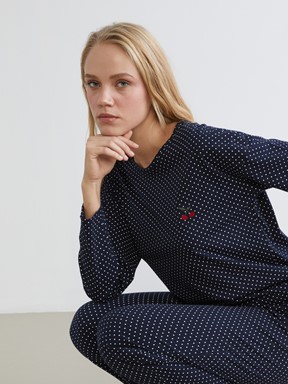 Pijama Takım LACİVERT BASKILI