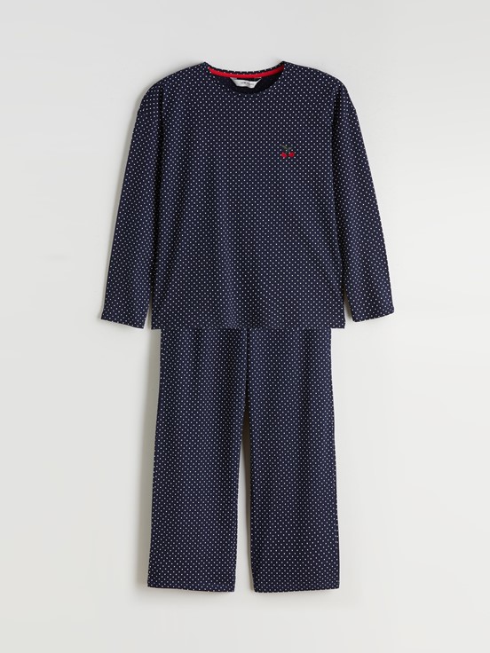 Pijama Takım LACİVERT BASKILI