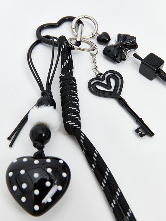 Kalp Desenli Kadın Çanta Charmı KARIŞIK