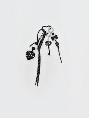 Kalp Desenli Kadın Çanta Charmı KARIŞIK