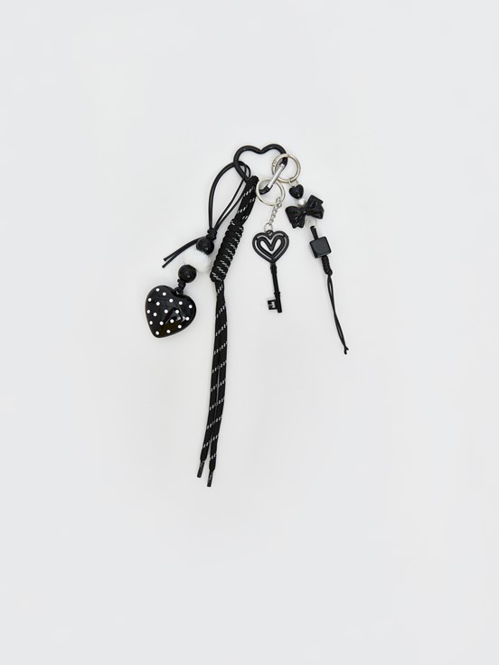 Kalp Desenli Kadın Çanta Charmı KARIŞIK