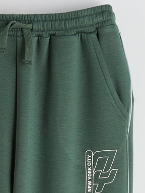 Beli Lastikli Erkek Çocuk Jogger  Eşofman Altı ORTA YEŞİL