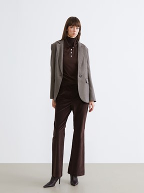 Blazer Ceket KAHVERENGİ EKOSELİ